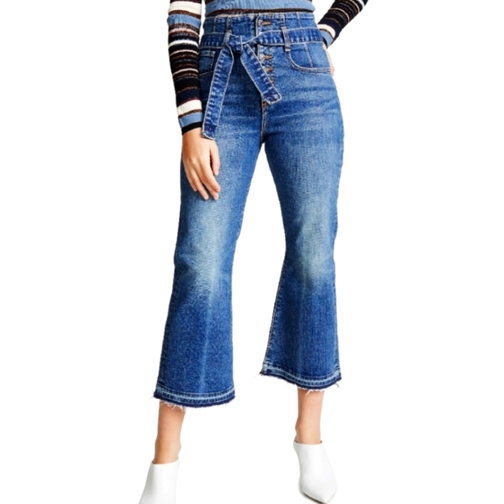 Veronica Beard Marlene Corset Straight Leg Jean Terrain Wash